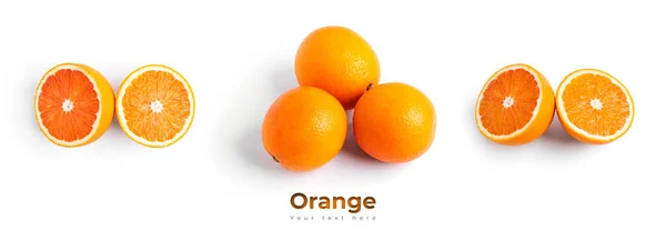 Orange Frukt Isolerad Vit Bakgrund Högkvalitativt Foto — Stockfoto