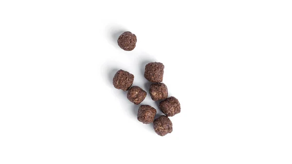 Chokladbollar Isolerade Vit Bakgrund Snabb Frukost Högkvalitativt Foto — Stockfoto