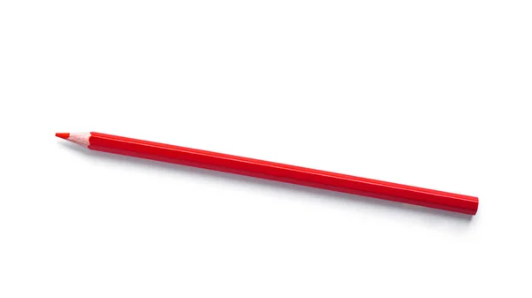 Красный Карандаш Выделяется Белом Фоне Высокое Качество Фото — стоковое фото