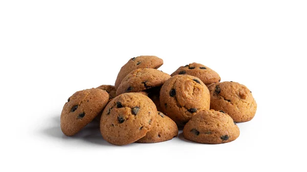 Chocolate Chip Cookies Isolated White Background High Quality Photo — Stock Photo, Image