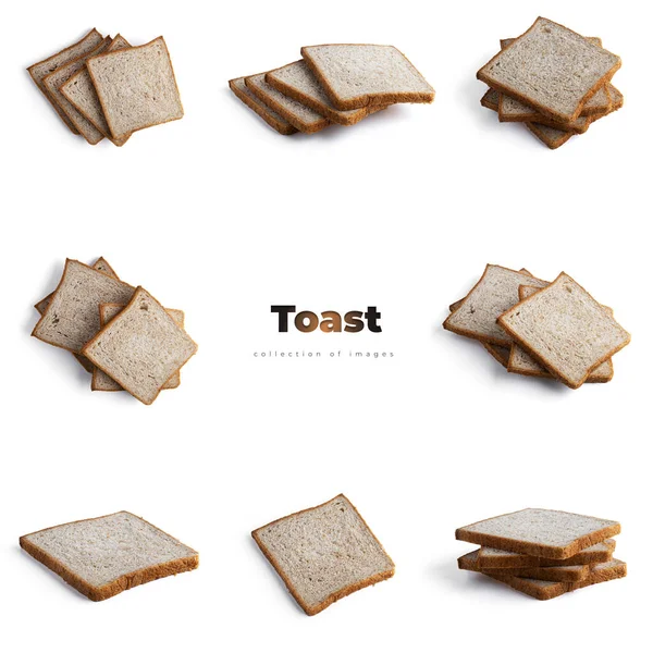 Toast Bran Bread Isolated White Background High Quality Photo — Stock Photo, Image