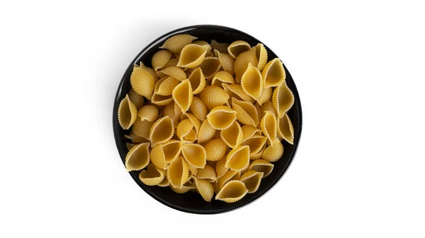 Conchiglie rigate pasta isolated on white background. — Stock Photo, Image