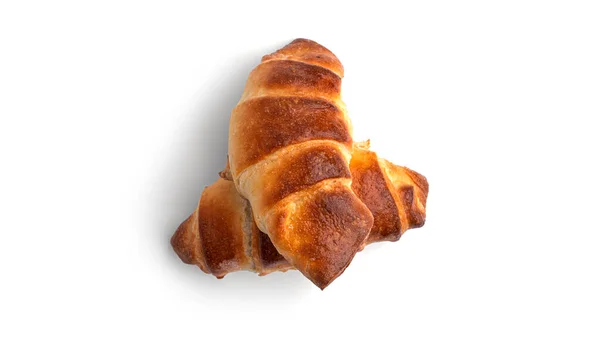Croissant buatan sendiri terisolasi pada latar belakang putih. — Stok Foto