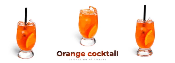 Pomarańczowy koktajl izolowany na białym tle. — Zdjęcie stockowe