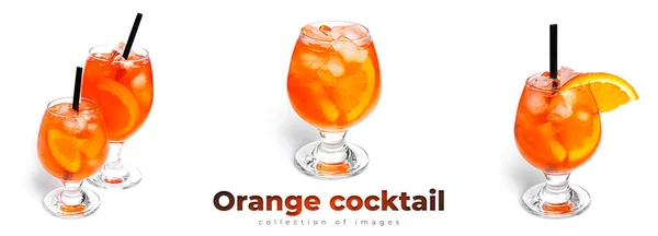 Pomarańczowy koktajl izolowany na białym tle. — Zdjęcie stockowe