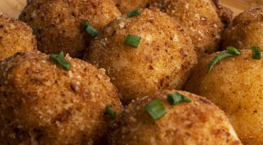 Patates topu arka planı. Pankart.