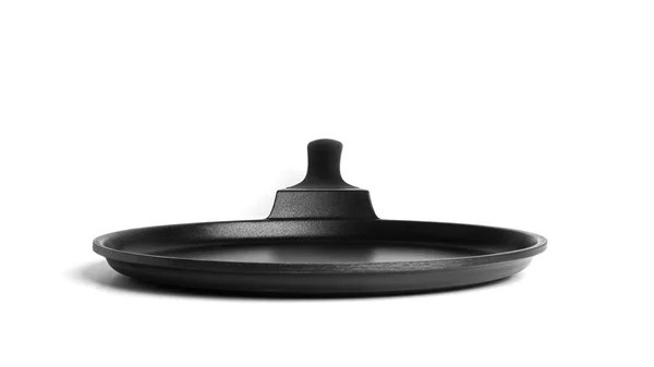 Black frying pancake pan isolated on white background — Stock Photo, Image