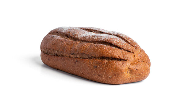 Rye loaf isolated on a white background.