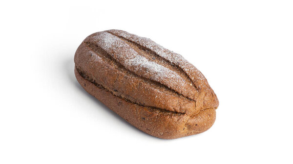 Rye loaf isolated on a white background.