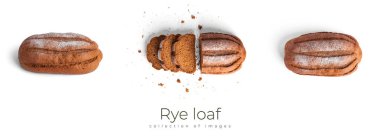 Çavdar ekmeği beyaz bir arkaplanda izole edilmiş..