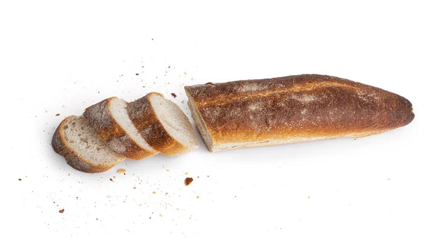 French baguette isolated on a white background. — Stock Photo, Image