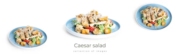 Salata Cezar izolată pe un fundal alb . — Fotografie, imagine de stoc