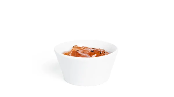 Marmelade in einem Soße Boot isoliert auf weißem Hintergrund. Pinapfelmarmelade. — Stockfoto