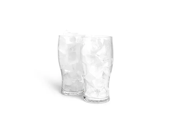 Glasses with ice isolated on a white background. — Stock Photo, Image