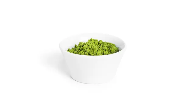 Зелений чай з мачами ізольований на білому тлі . — стокове фото