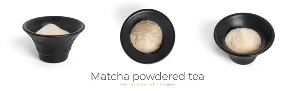 Matcha powdered tea isolated on white background. — Stock Photo, Image
