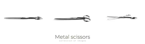 Metal scissors isolated on a white background. — Stock Photo, Image