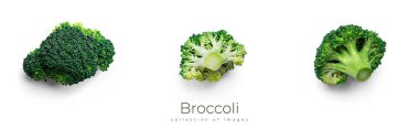 Beyaz arka planda brokoli. Yüksek kalite fotoğraf.