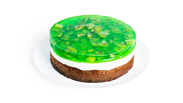 Cheesecake with kiwi isolated on a white background. — Φωτογραφία Αρχείου