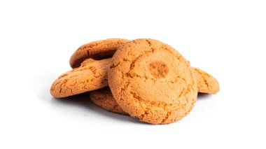 Beyaz arka planda izole edilmiş hindistan cevizli Americano kurabiyeleri..