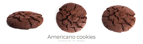 Galletas de Chocolate Americano aisladas sobre fondo blanco. — Foto de Stock