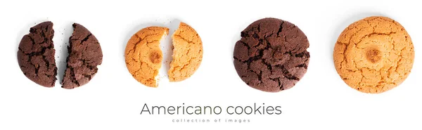 Chocolate Americano cookies isolated on a white background. — Stock Photo, Image