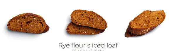 Farinha de centeio pão fatiado com cereais em um fundo branco. — Fotografia de Stock
