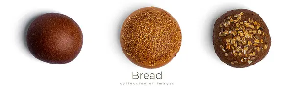 Buns geïsoleerd op een witte achtergrond. Brood geïsoleerd. — Stockfoto