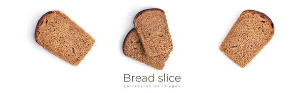 Fatia de pão em um fundo branco. Pão isolado. — Fotografia de Stock