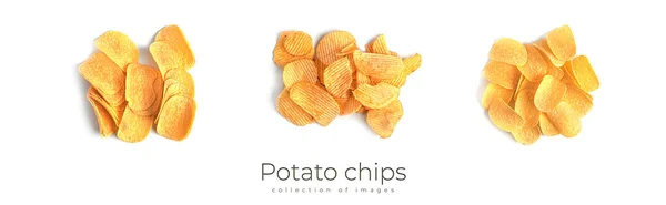 Potato chips on a white background. Chips isolated. — Stock Photo, Image