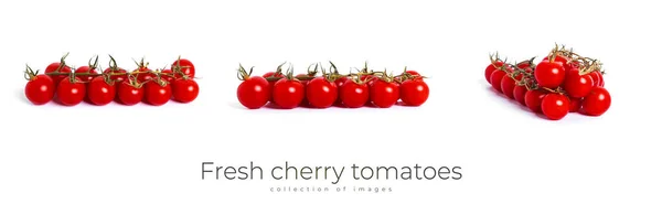 新鲜的樱桃番茄，白色背景下分离. — 图库照片