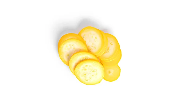 黄色的杜鹃在白色的背景上被隔离。Zucchini. — 图库照片