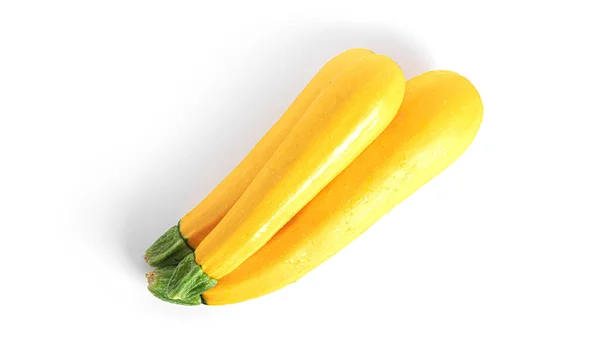 Gele courgette geïsoleerd op een witte achtergrond. Zucchini. — Stockfoto