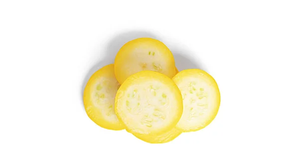 黄色のズッキーニは白い背景に隔離される。ズッキーニ. — ストック写真