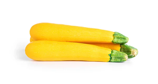 Gul zucchini isolerad på en vit bakgrund. Gurkväxter. — Stockfoto