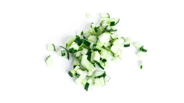 Cucumber isolated on white background. Cucumbers isolated. Cutted cucumber. Cucumber pieces. — Stock Photo, Image