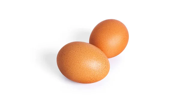 Egg er isolert på hvit bakgrunn. Brune egg. – stockfoto