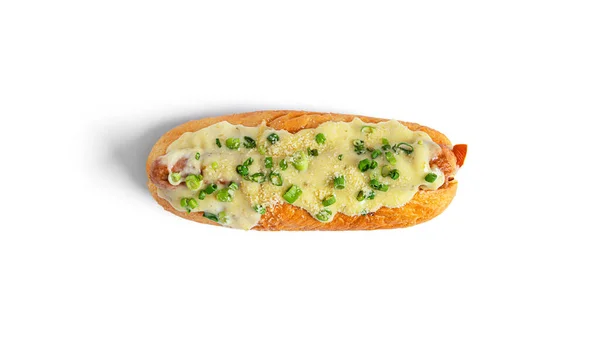 Hot dog isolato su uno sfondo bianco. Fast food isolato. — Foto Stock