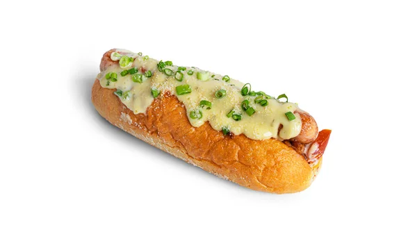 Hot dog isolated on a white background. Fast food isolated. — Stock Photo, Image