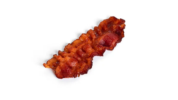 Tocino frito aislado sobre fondo blanco . — Foto de Stock