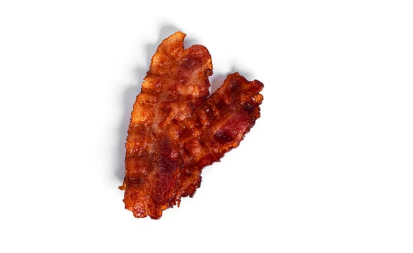 Tocino frito aislado sobre fondo blanco . — Foto de Stock