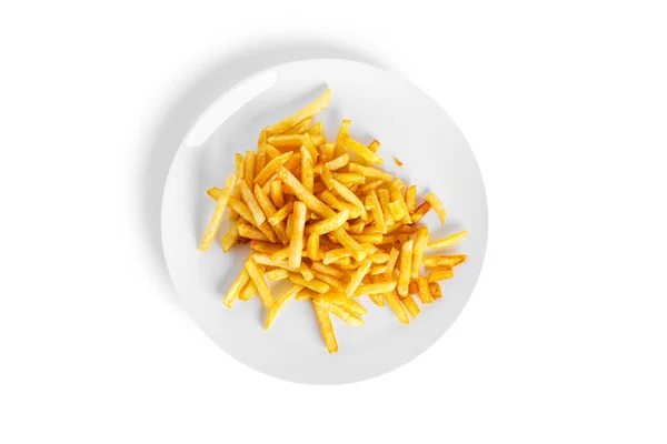 Papas fritas aisladas sobre un fondo blanco. Potaoes fritos aislados. — Foto de Stock