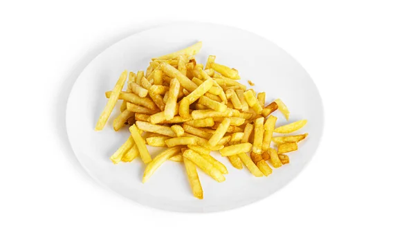 Patat aardappelen geïsoleerd op een witte achtergrond. Gebakken aardappelen geïsoleerd. — Stockfoto