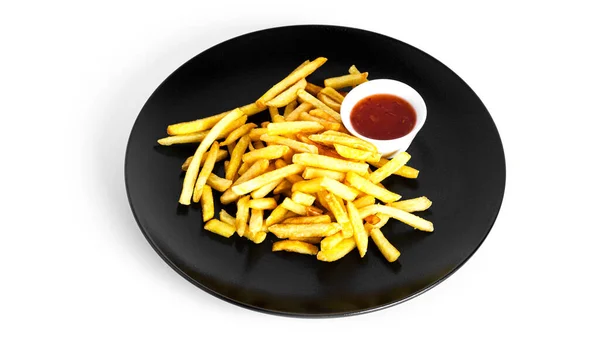Batatas fritas isoladas em um fundo branco. Potaoes fritos isolados. — Fotografia de Stock