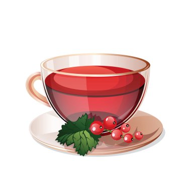 Cam bardak bitkisel çay beyaz bir arka plan üzerinde izole.