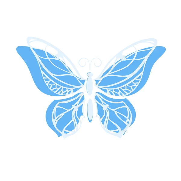 Vektor Schmetterling gezeichnet Hand isoliert auf weißem Hintergrund. — Stockvektor
