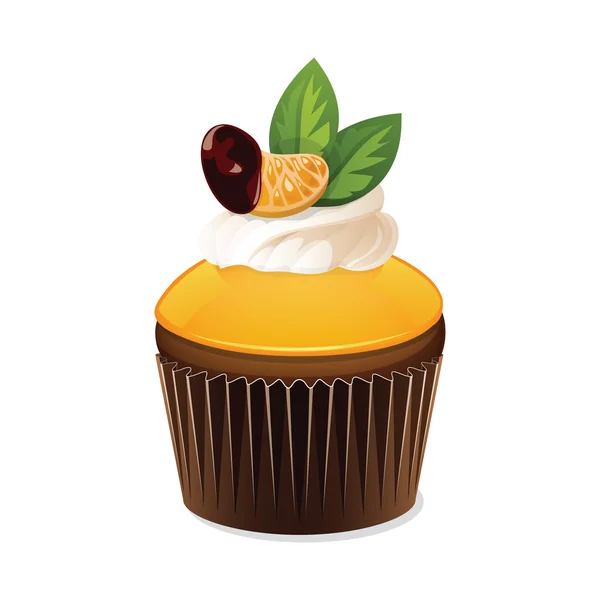 Icône Cupcake isolé sur un fond blanc . — Image vectorielle