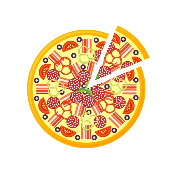 Icono de Pizza aislado sobre fondo blanco . — Vector de stock