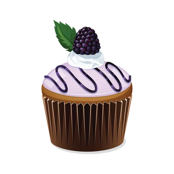 Cupcake Icono aislado sobre un fondo blanco . — Vector de stock