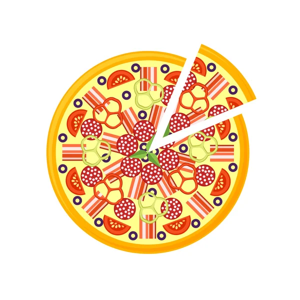 Pizza pictogram geïsoleerd op een witte achtergrond. — Stockvector